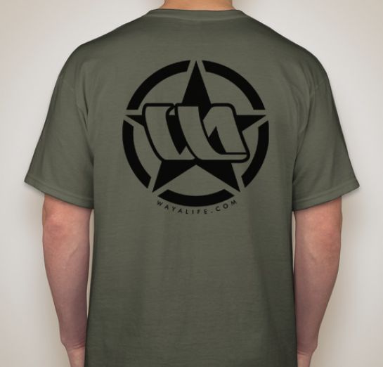 WAYALIFE Star T-Shirt, Military Green
