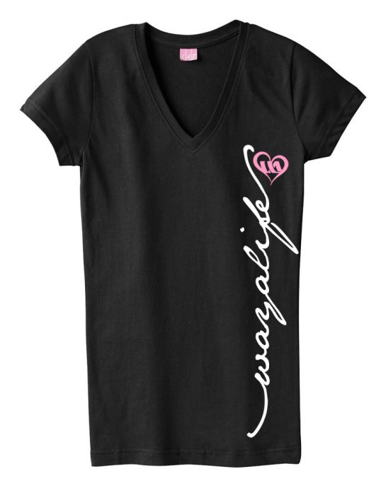 WAYALIFE Women's V-Neck Tee, Black